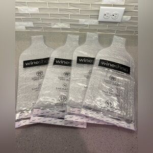4x Wine Shop bottle bubble bags for travel - reusable protector bags